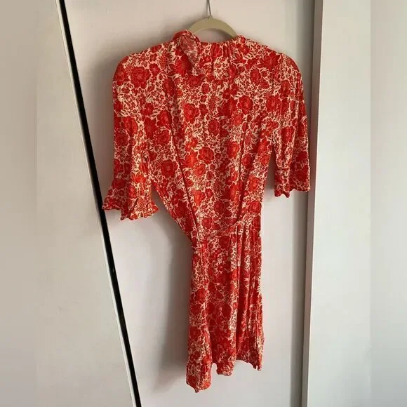 TOPSHOP Oriental Ruffle Wrap Dress - Picture 6 of 6